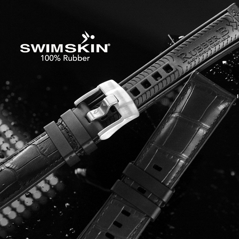 Rubber B Universal Alligator Watch Strap - SwimSkin® 22mm