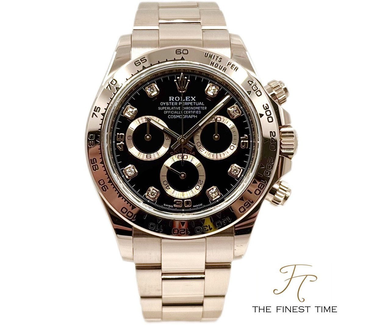 Rolex Daytona 116505 Black 8-Points Diamond 116505 Black Diamonds