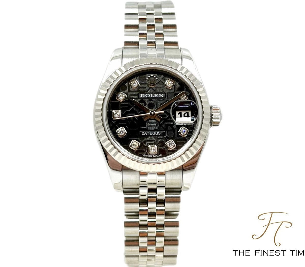 Rolex Datejust 26 179174 Black 10-Points Diamond 179174 Black Diamonds Jubilee