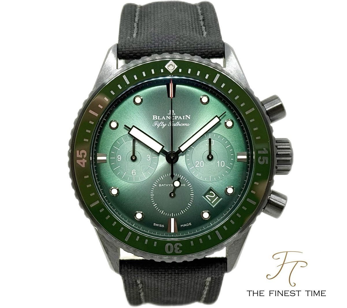 Blancpain Fifty Fathoms Bathyscaphe Chronographe Flyback 5200 0153 B52A Sunburst Green 43.6MM
