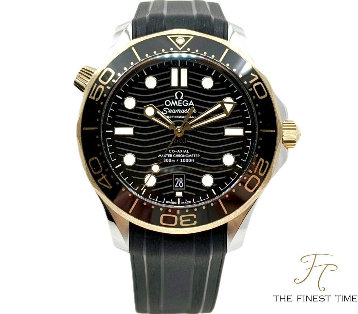 Omega Seamaster Diver 300M 210.22.42.20.01.001 Steel Gold Black Rubber