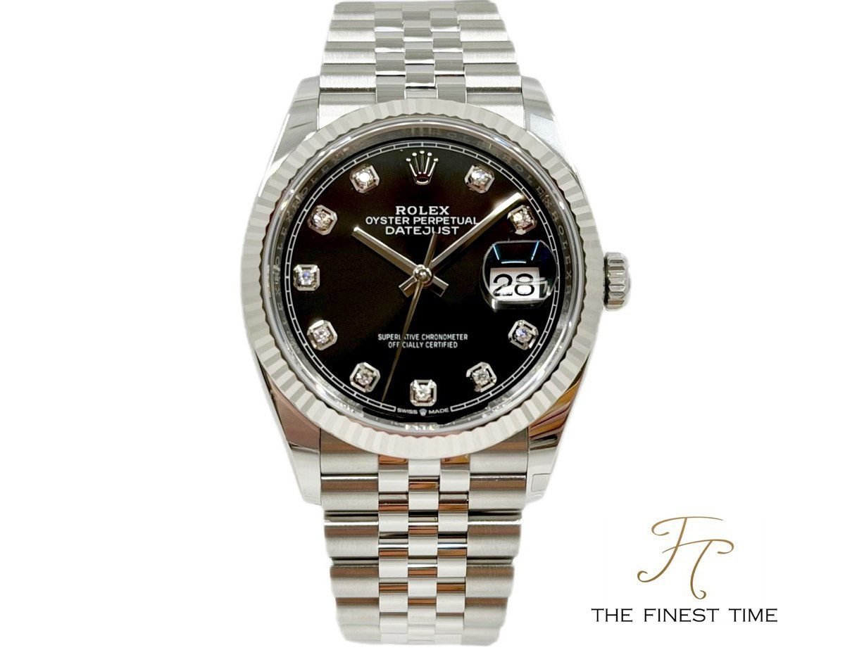 Rolex Datejust 36 126234 Black 10-Points Diamond 126234 Black Diamonds Jubilee
