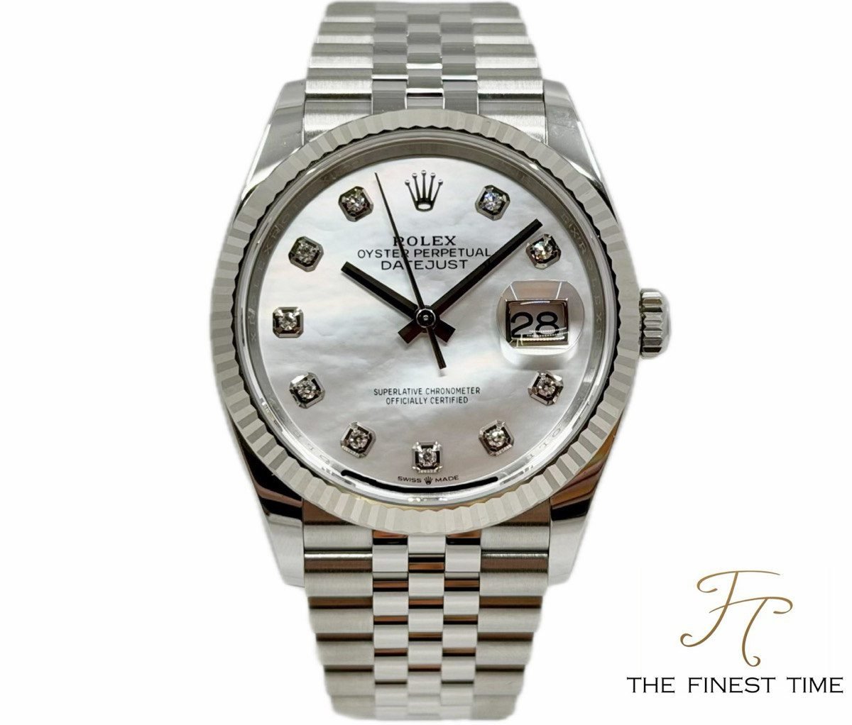 Rolex Datejust 36 126234 Mother-of-Pearl 10-Points Diamonds 126234 MOP Diamonds Jubilee